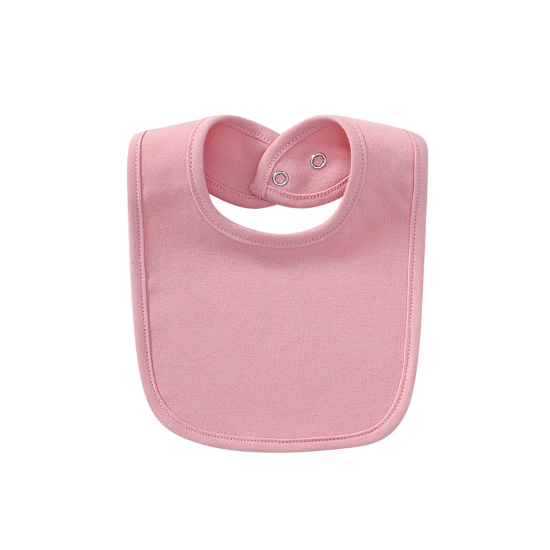 Bébé Produits Coton Bib de couleur solide avec boucle cachée Serviette Salive Multi-couleur En option