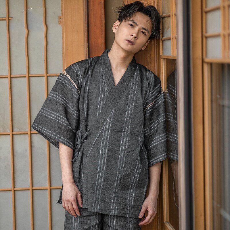 Ensemble de pyjama à rayures portatives pour hommes
