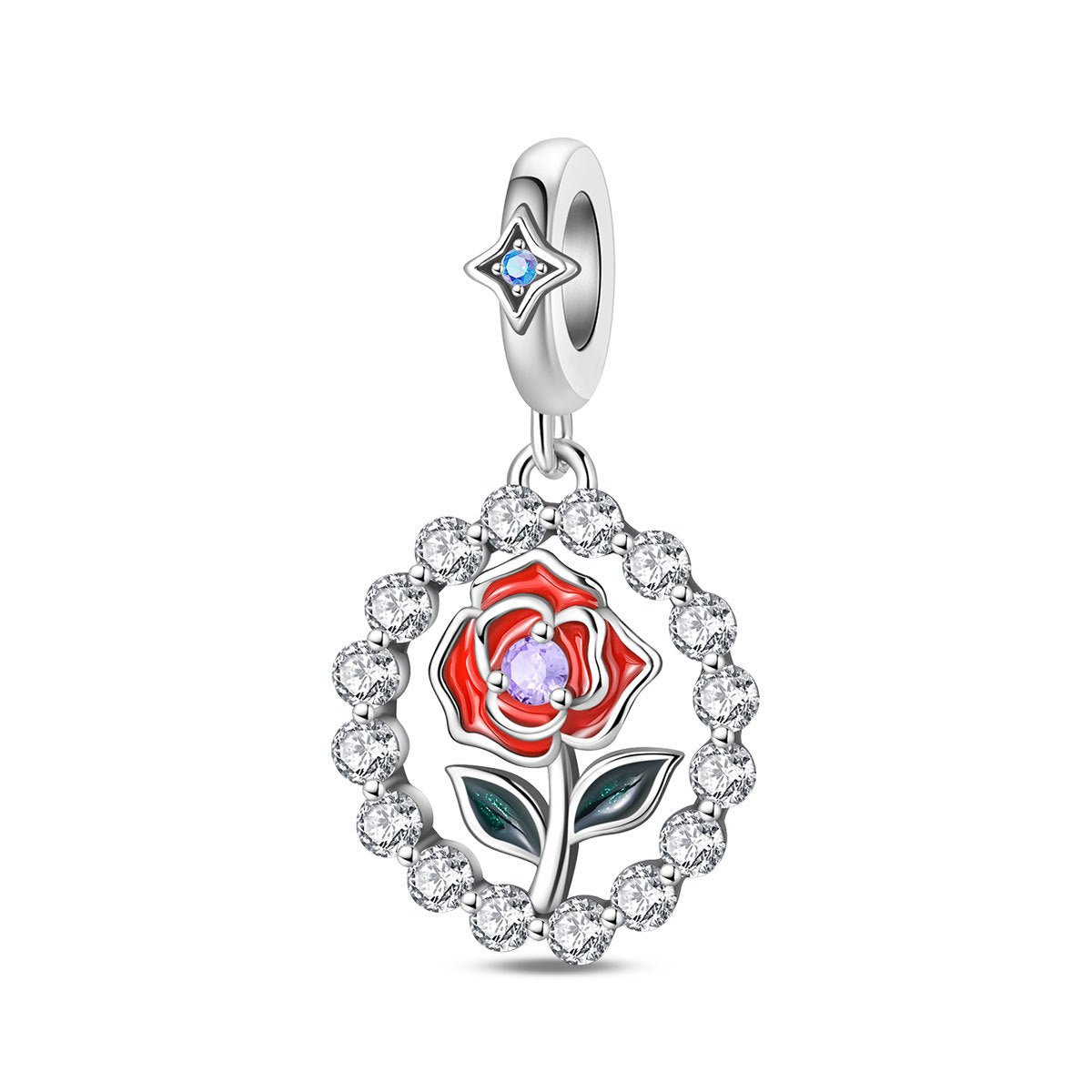 Bracelet bricolage avec perles roses en forme de cœur et accessoires pendentif