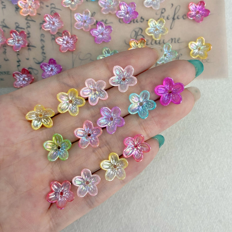 Graduent Perles Cinq-Petales Lumineuses Fleurs Acryliques