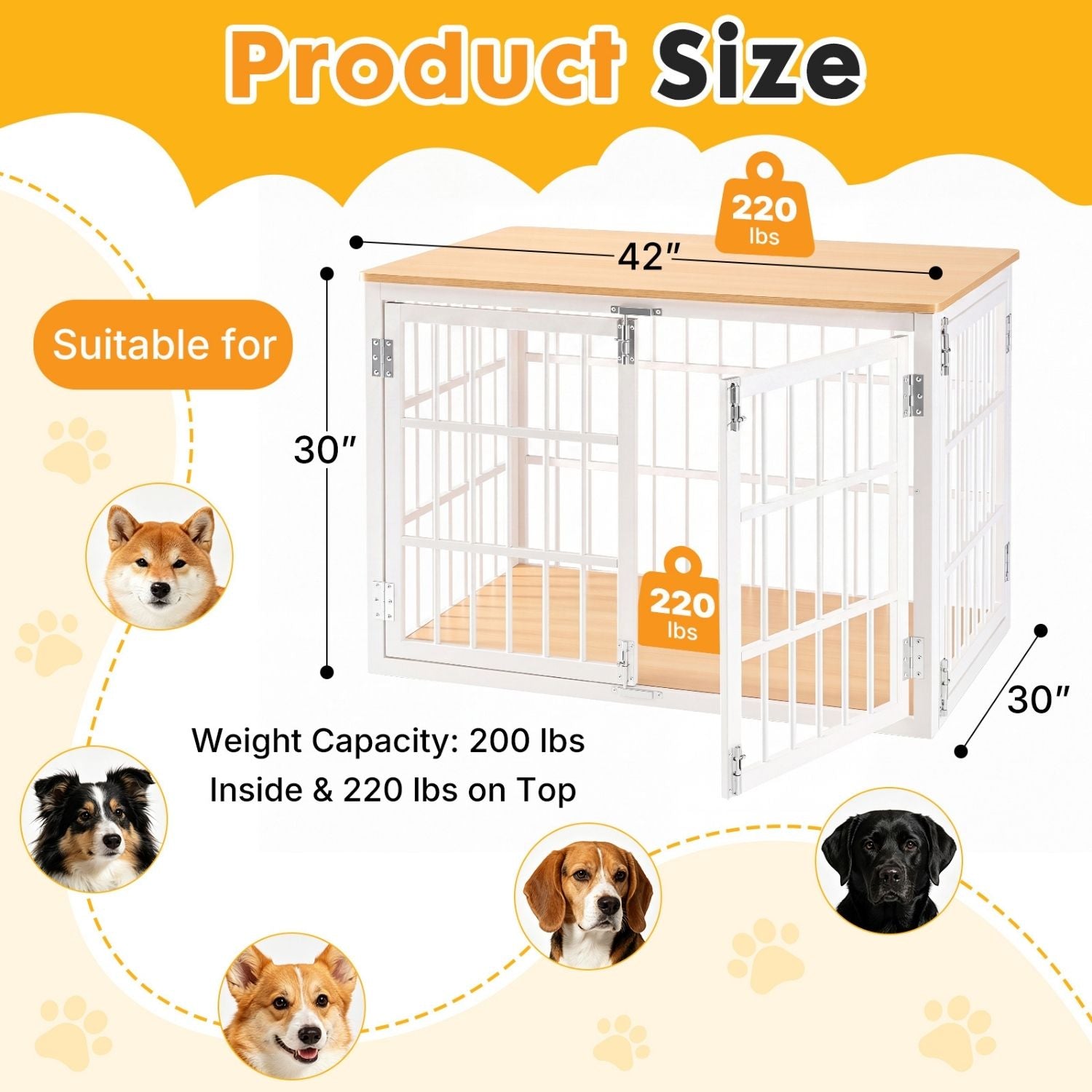 Meubles de caisse pour chiens robustes