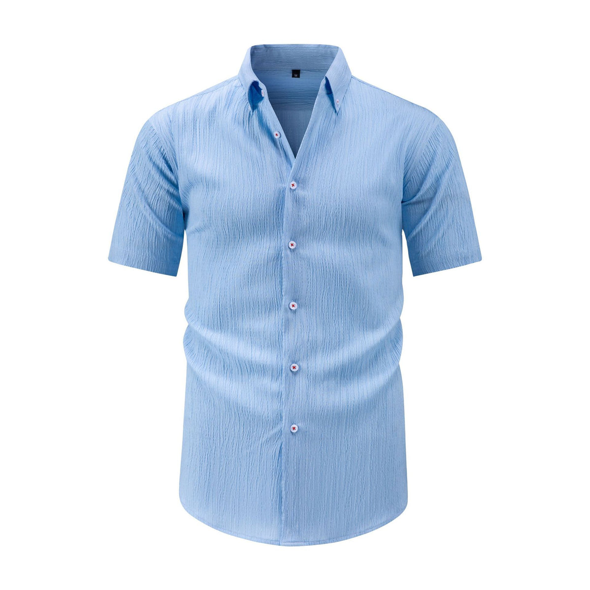 Jiachuan Été Chemise Homme à manches courtes avec Texture de vague