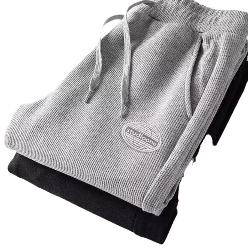 Sweatpants structurés en gaufres pour le port occasionnel et sportif