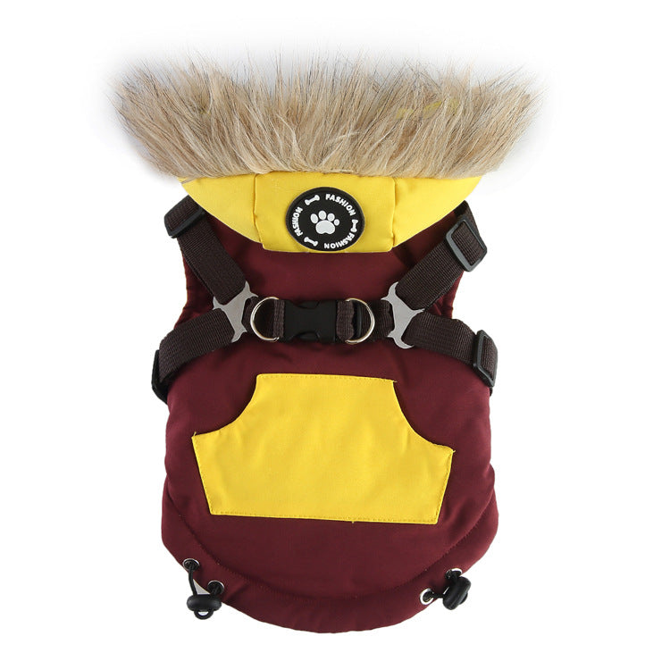 Pet Supplies Dog Breast Collar Hiver Vêtements Coton Coat Chest and Back Traction