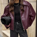 Elegant soft leather jacket for women