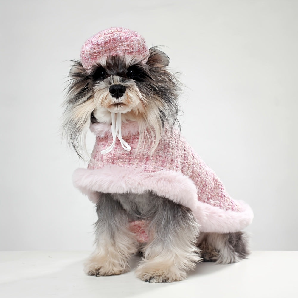 Coat et chapeau en peluche pour chiens petits et moyens