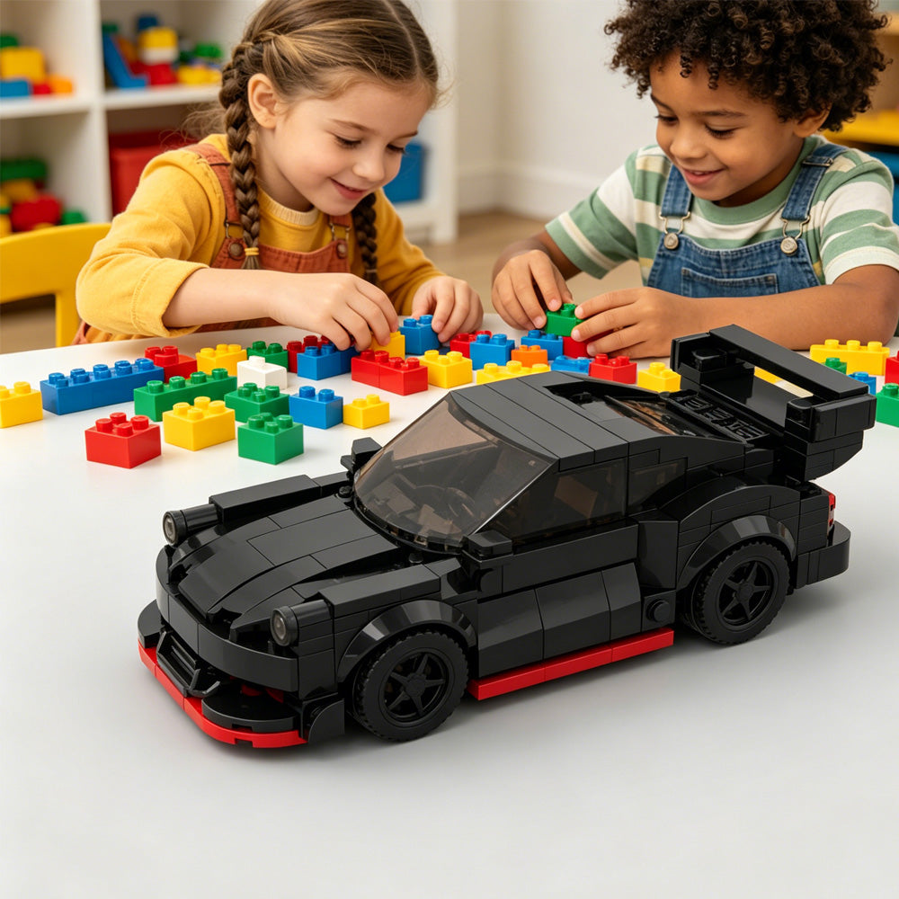 321PCS Black Widebody Sports Blocs de construction de voitures
