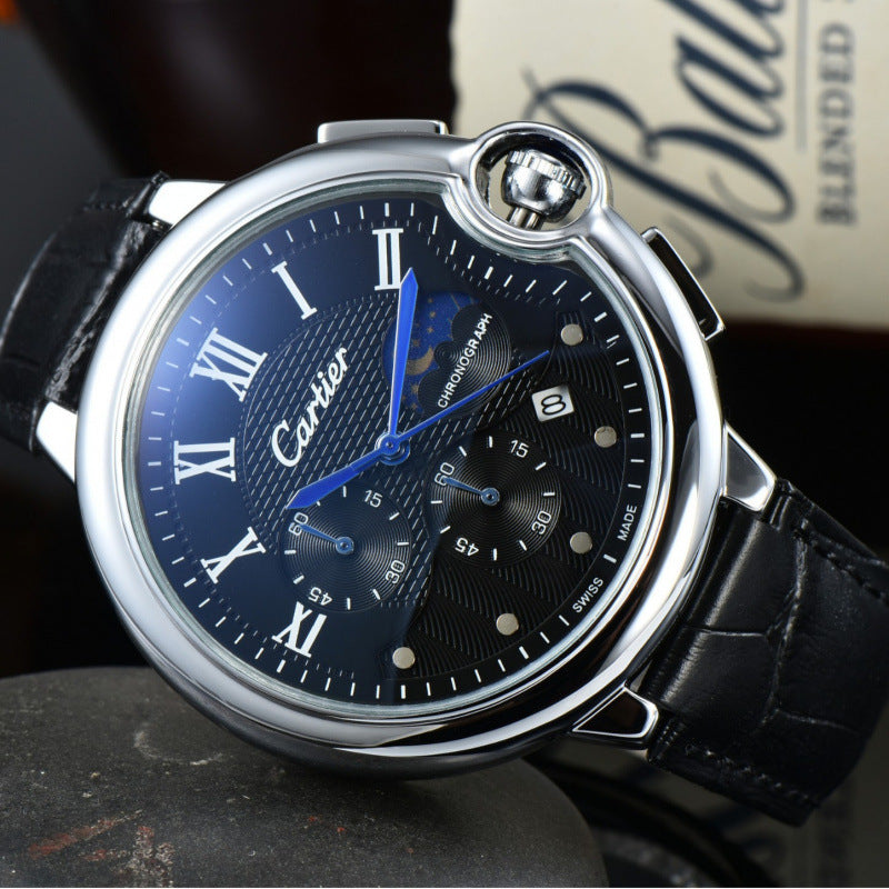 Montre d'affaires homme avec un bracelet en caoutchouc
