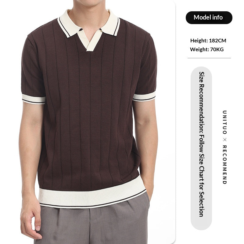 T-shirt casual V-Neck pour hommes T-shirt rapide Dry Paul