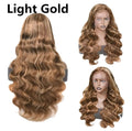 Perruque en dentelle moyenne Grande vague Long cheveux bouclés Type de perruque pleine tête