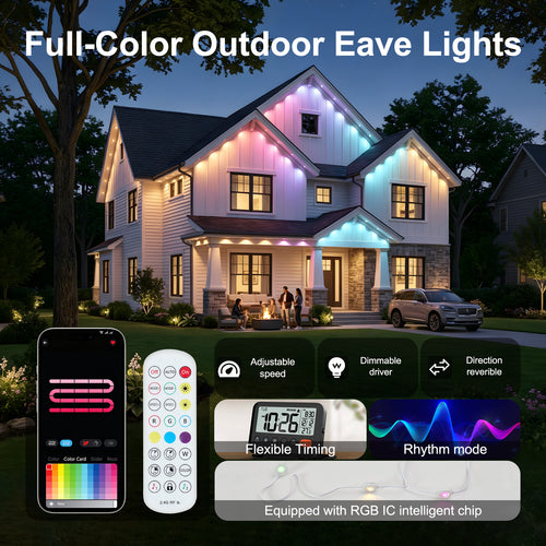 1 00FT Lumières extérieures permanentes RGB