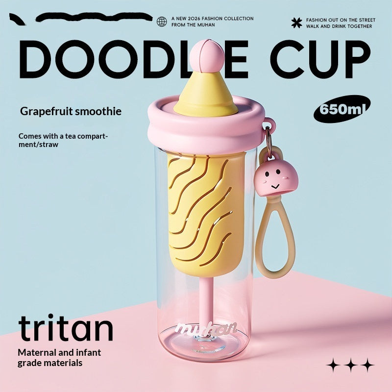 Tritan water bottle style with a tea infuser