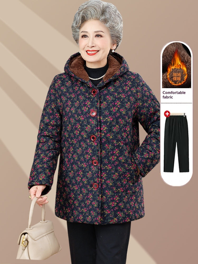 Manteau rembourré en coton d'hiver pour femmes d'âge moyen et âgées