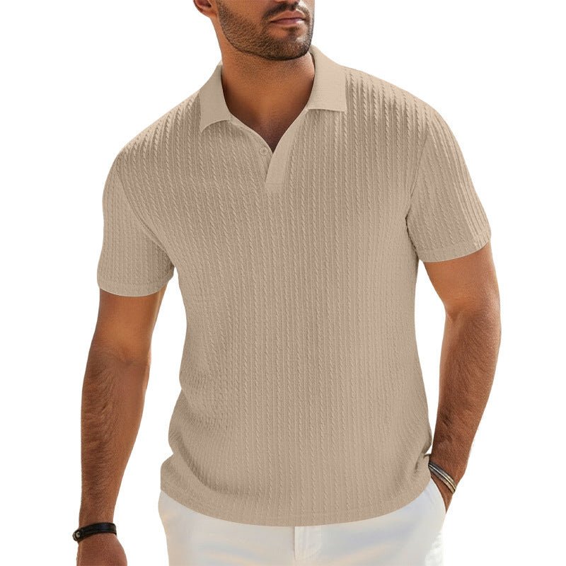 Magasin Indépendant Été Hommes Texturé Vertical Stripe Polo