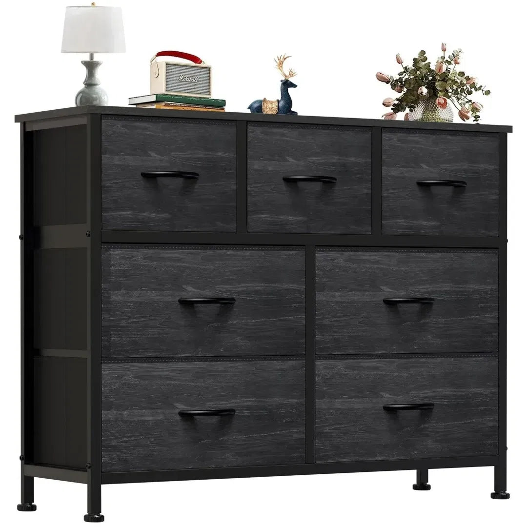 Desser pour chambre à coucher avec 7 tiroirs de tissu Rangement organisateur Clotes de poitrine pour vivre