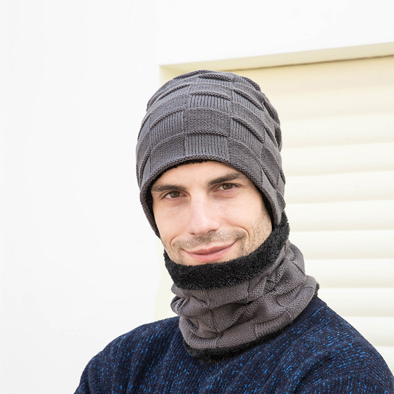 Gants d'écharpe de chapeau Trois-pièces costume Plus Velvet tricoté en extérieur chaud
