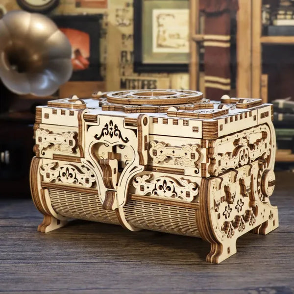 Modèle de Puzzle en bois 3D Kits Ancien Jewel Box Bricolage Maison Décoration Modèle Anniversaire Ou Christ