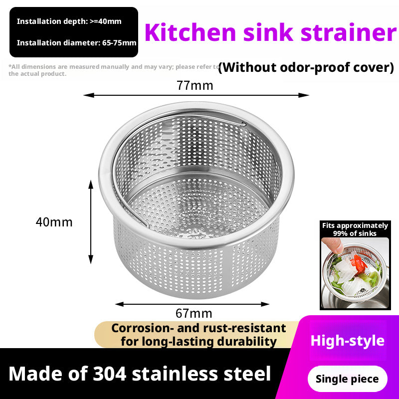 Sink Strainer-304 Stainless Steel-Long Height 40mm