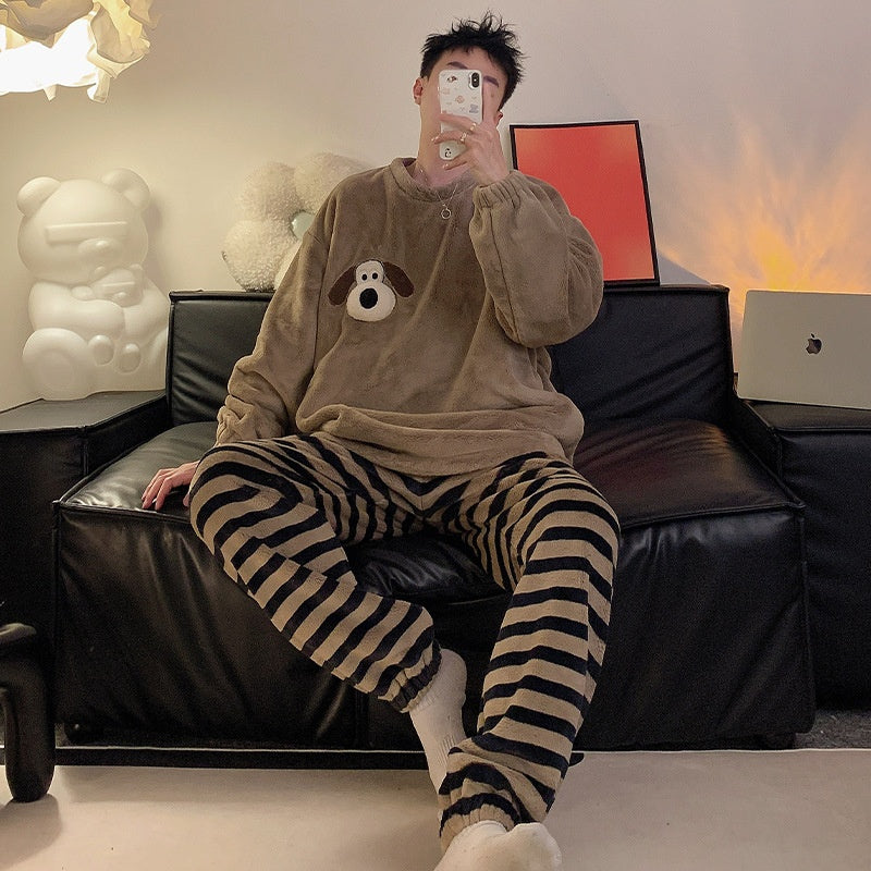 Pyjama d'hiver en peluche pour hommes