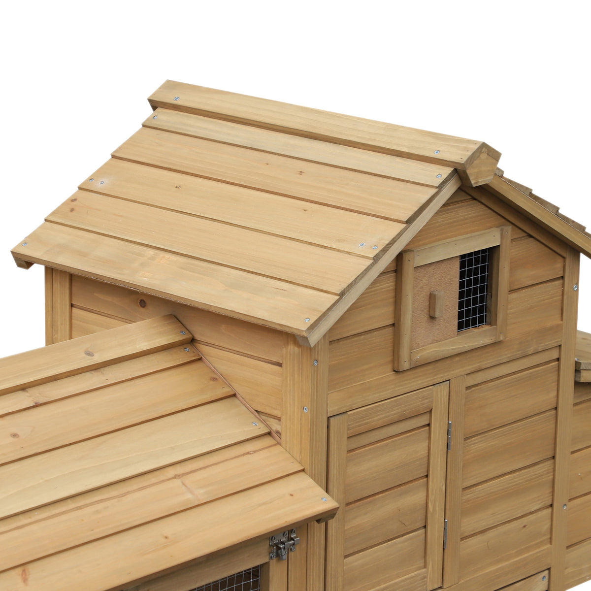 59" Petit poulailler en bois Hen House Cage de volaille pour jardin extérieur avec 2 portes
