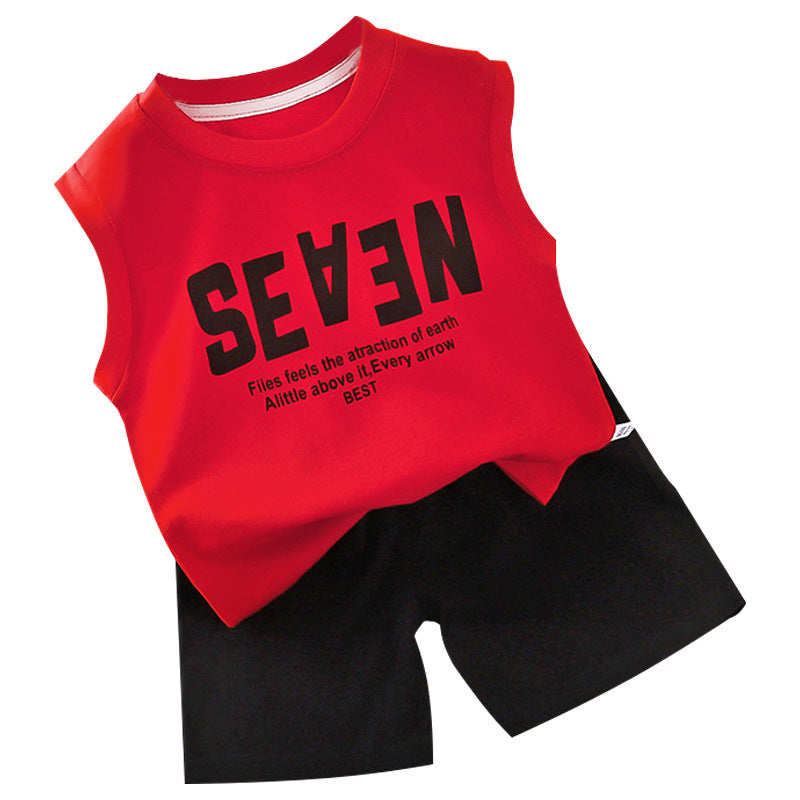 Sleeveless kids' T-shirt and shorts