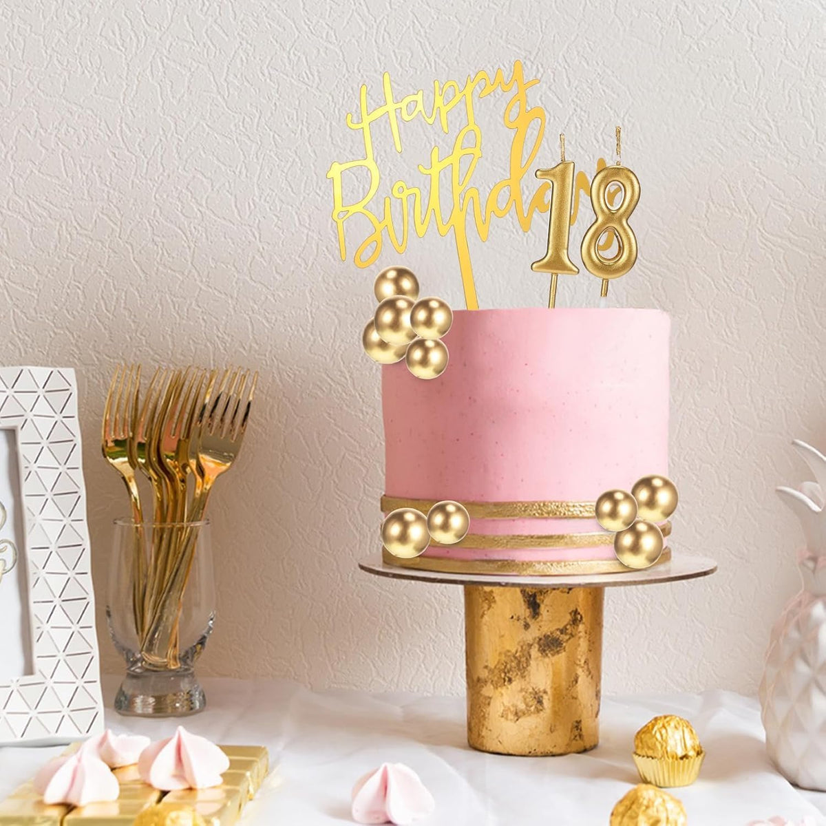 Or Anniversaire Cake Toppers 34 Unités