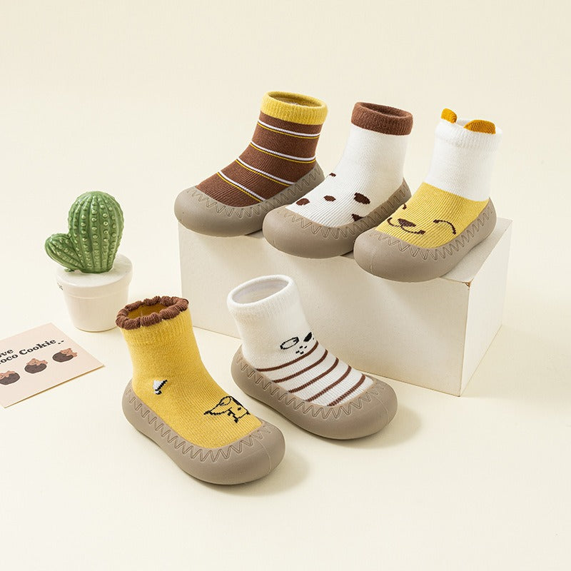 Chaussettes pour enfants à semelle épaisse Chaussures d'intérieur pour bébés