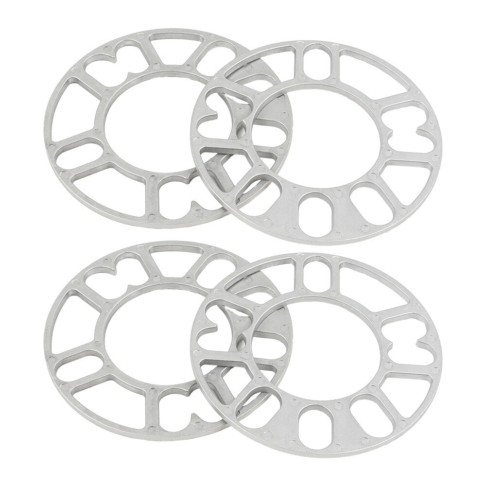 4PCs en alliage d'aluminium 5mm espaceurs de roue Shims Spacer Universal Stud Car Kit