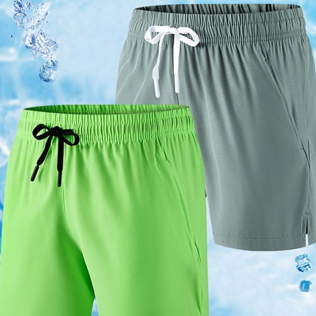 Short de loisirs en soie de glace pour hommes Sports Plus Taille Pantalon de plage