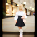 Filles Robe de fête noire Une ligne sans manches Enfants Robe de fleur de mariage fille 4-5Y