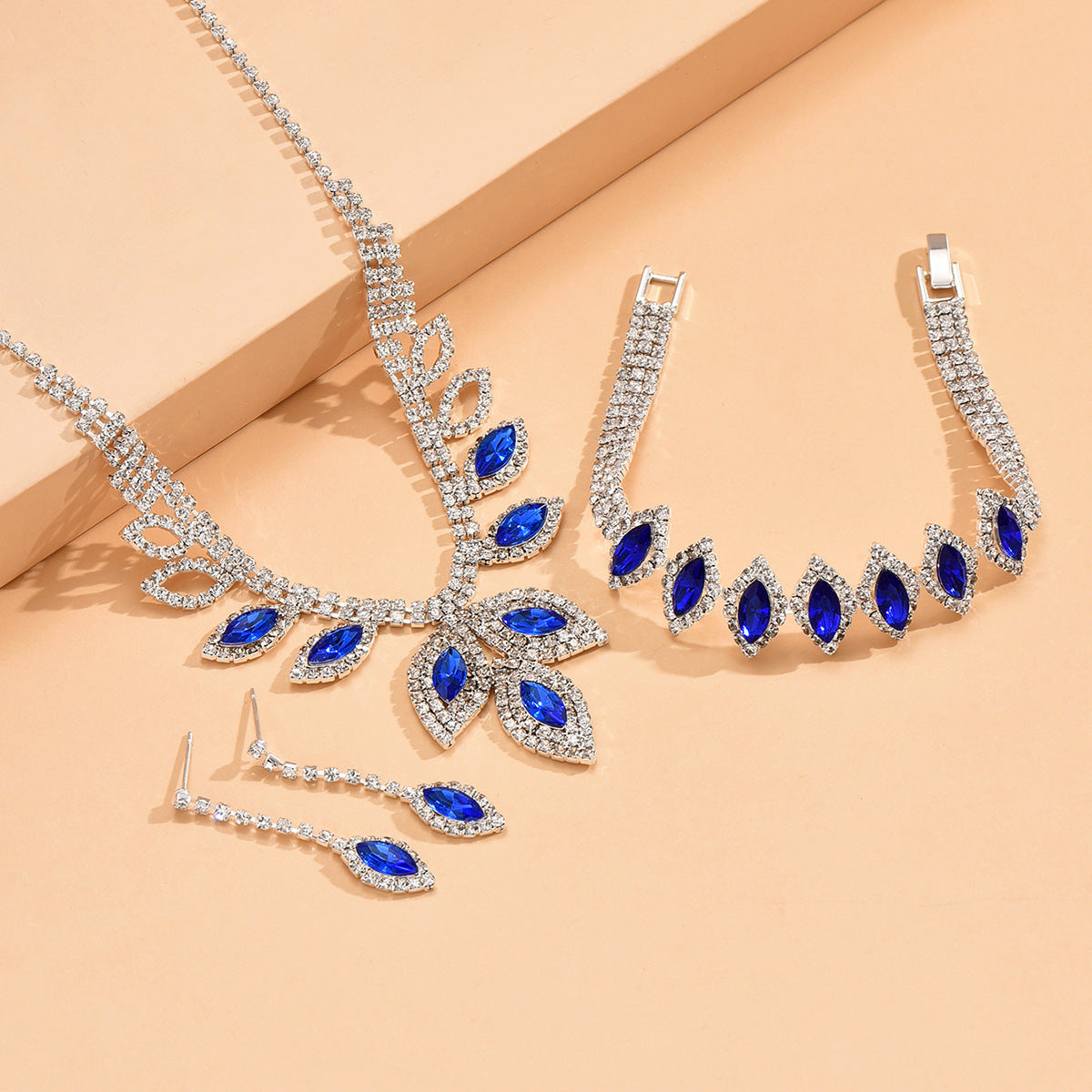 Ensemble de bijoux pour femmes Marquise-Tone CZ 3Pcs