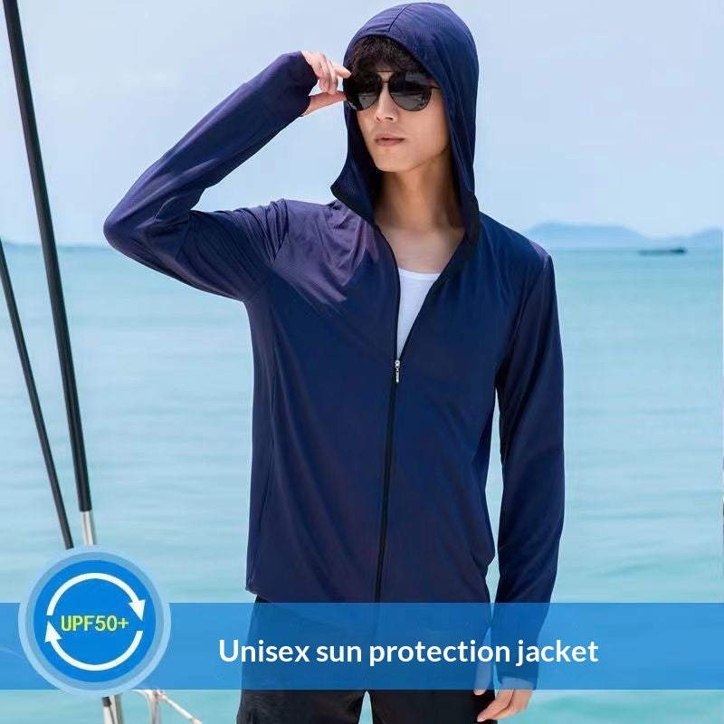 Ice Silk Sun Protective Top Mens Veste avec une preuve UV brim et respirant
