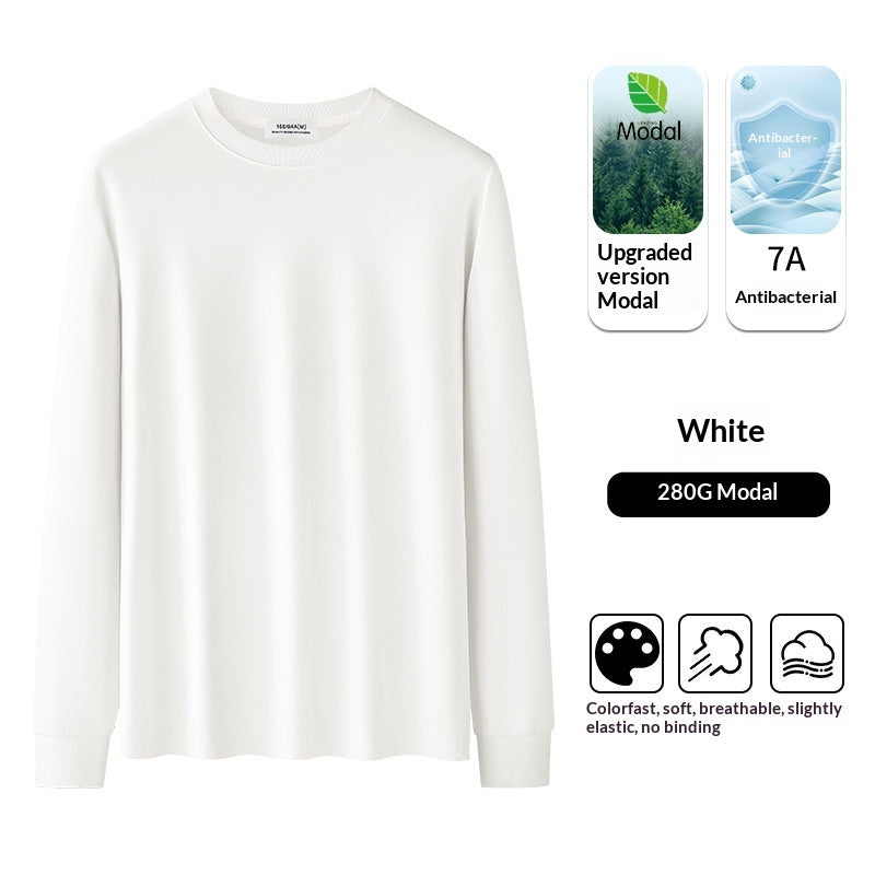 T-shirt à manches longues à manches longues pour homme minimaliste à col d'équipage