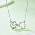 3.7g S925 Argent Sterling 11 Pierre Moissanite Infinity Collier Coeur 45cm Platine plaqué