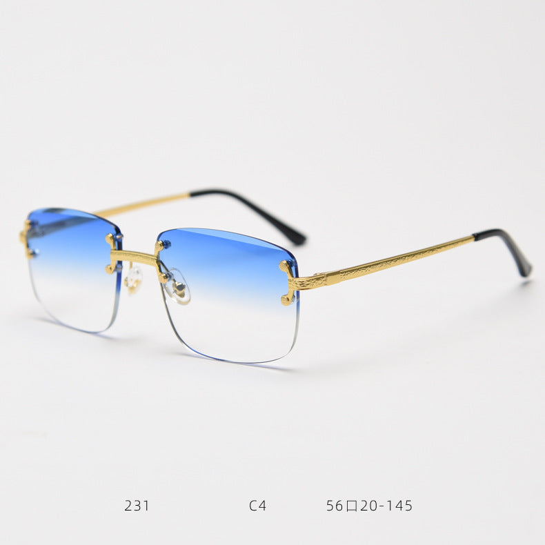 Lunettes de soleil carrées sans cadre