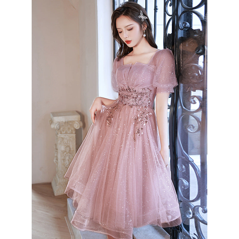 Fête des banquets d'anniversaire Elegant Socialite Hôte Fée Slim Robe de soirée pour les femmes