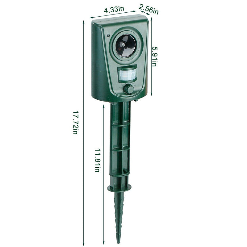 Batterie Ultrasonic Garden Deterrent Repeller Animal Bird Cat Scarer Pest Fox Dog