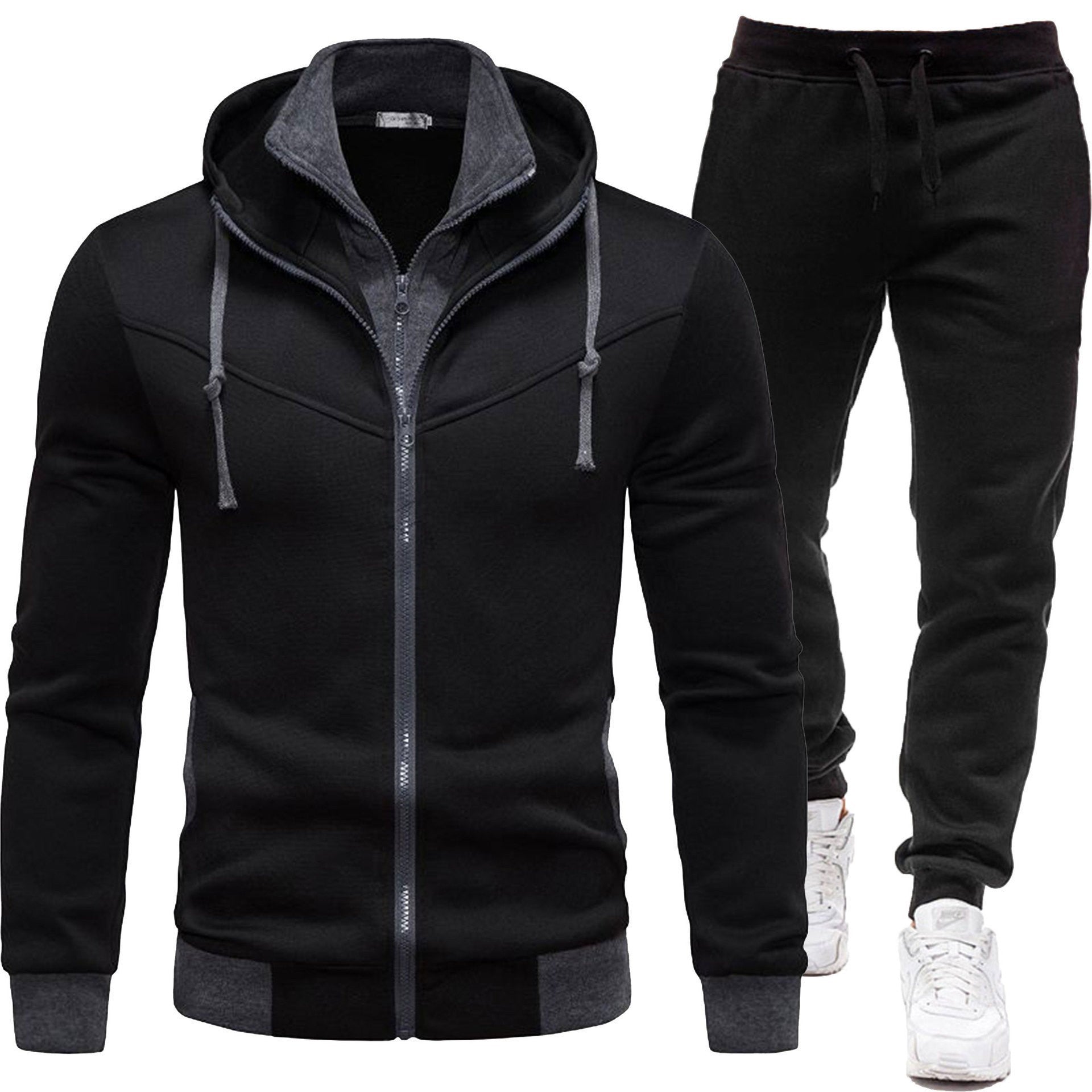 Veste de patchwork sport et pantalons à manches longues occasionnels