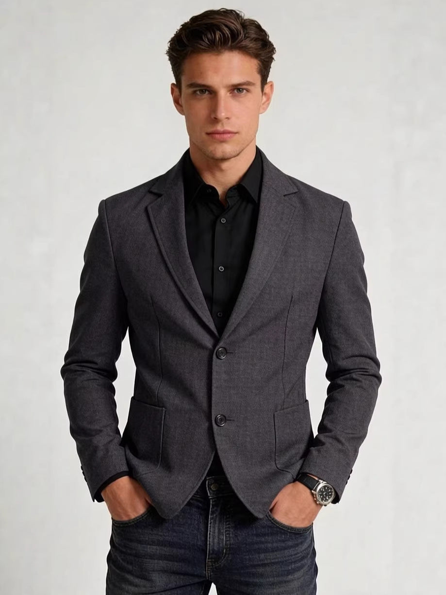 Costume mince en couleur unie