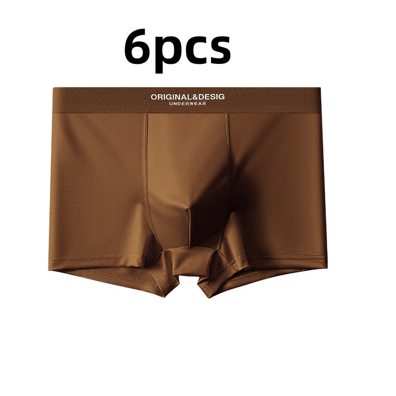 Sous-vêtements en soie de luxe satiné de luxe pour hommes Boxers respirants d'été Boxers