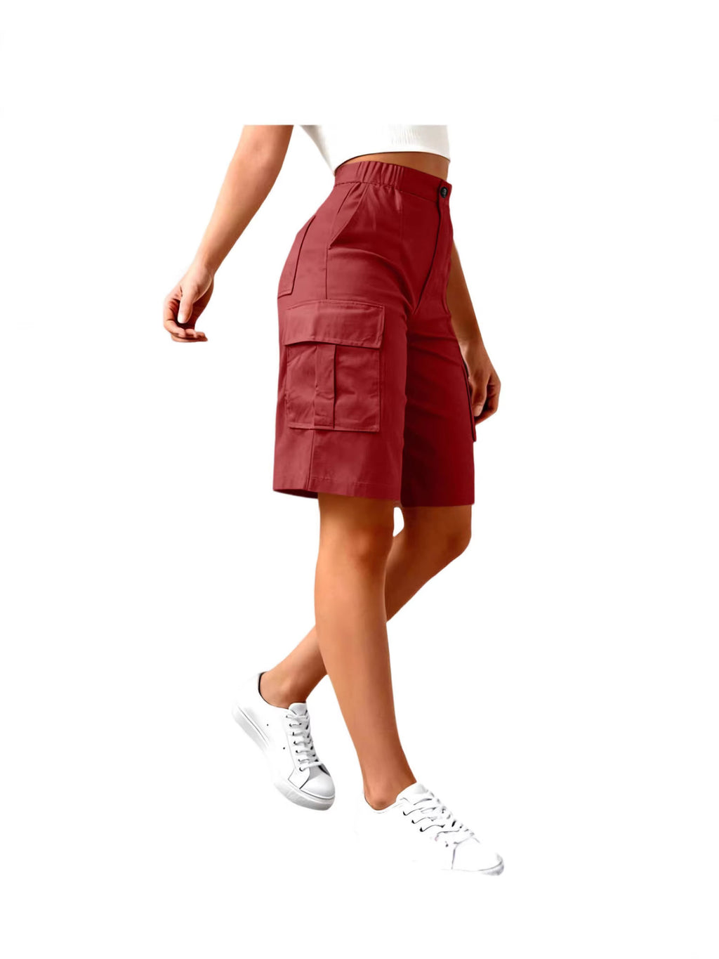 Shorts de fret haute taille pour femmes avec des poches multiples
