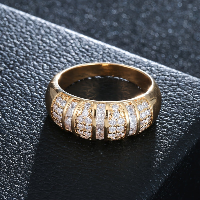 Anneau Zircon incrusté de cuivre pour femmes
