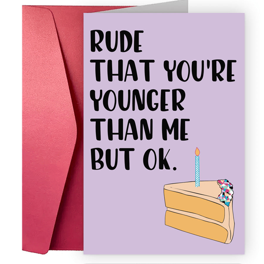 Carte de voeux d'anniversaire Carte de vœux amusante Carte de vœux drôle Texte Cartoon Carte de vœux
