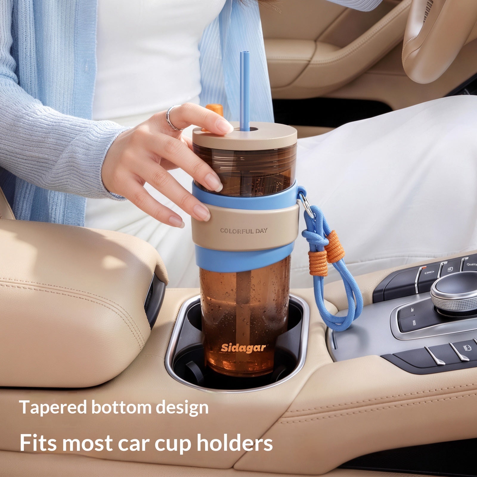 Grande capacité en plastique portable voiture et bouteille d'eau de sport