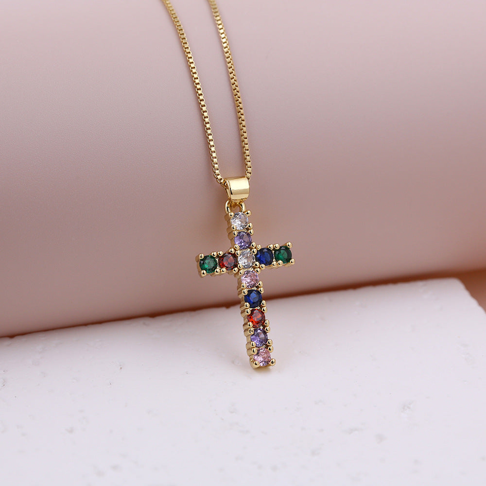 Mini collier de pendentif couleur Micro-Paved Zircon