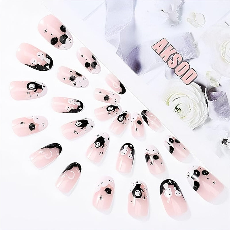 24 PCS hommes sans visage art ongles