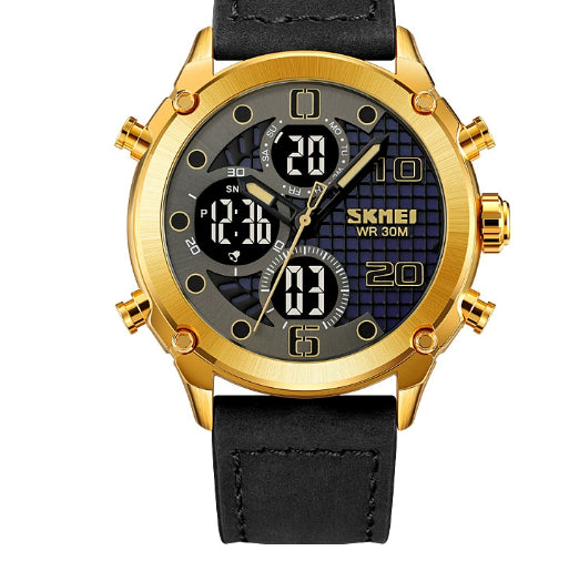 Sports de plein air hommes montre électronique double mouvement multifonctionnel