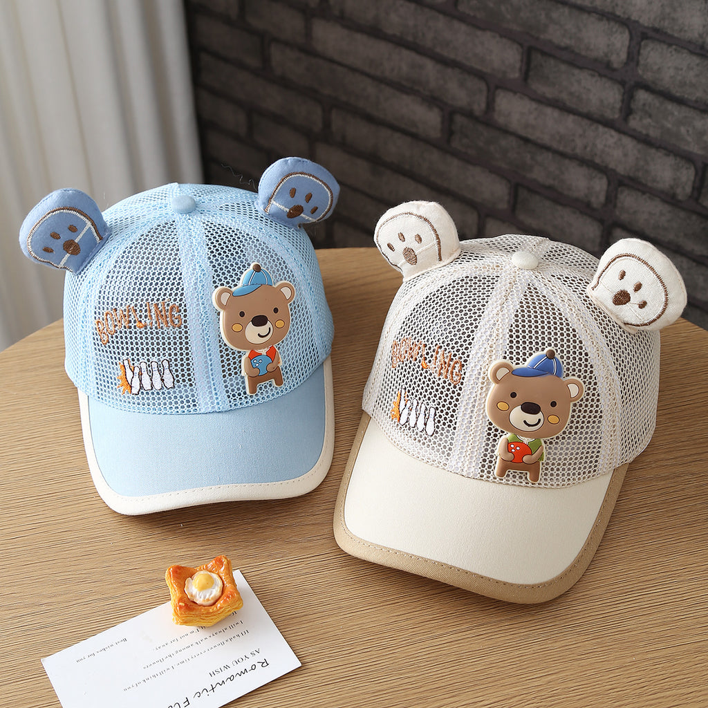 Tableau de dessin mignon d'été Bear Garçons et chapeau de filles Mesh Chapeau pour enfants Duckbill Cap Bre