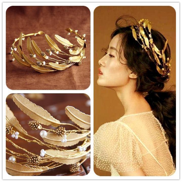 Coiffure de mariée de la Couronne baroque rétro de style européen