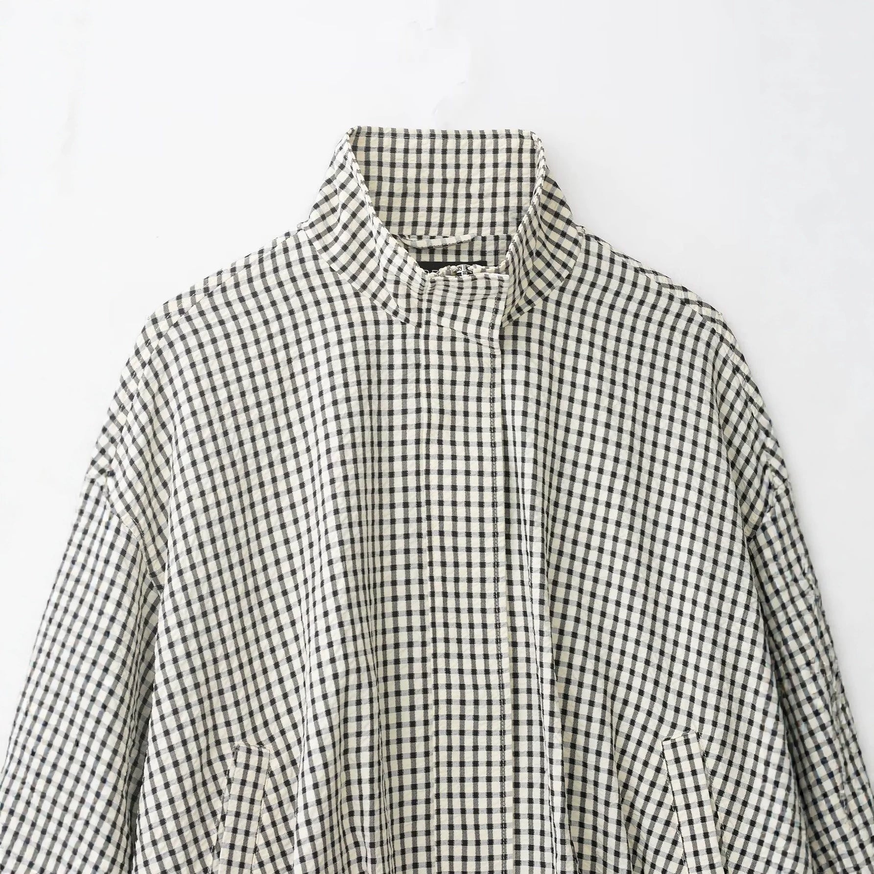 Veste d'aviateur en Plaid de style Commuter pour femme